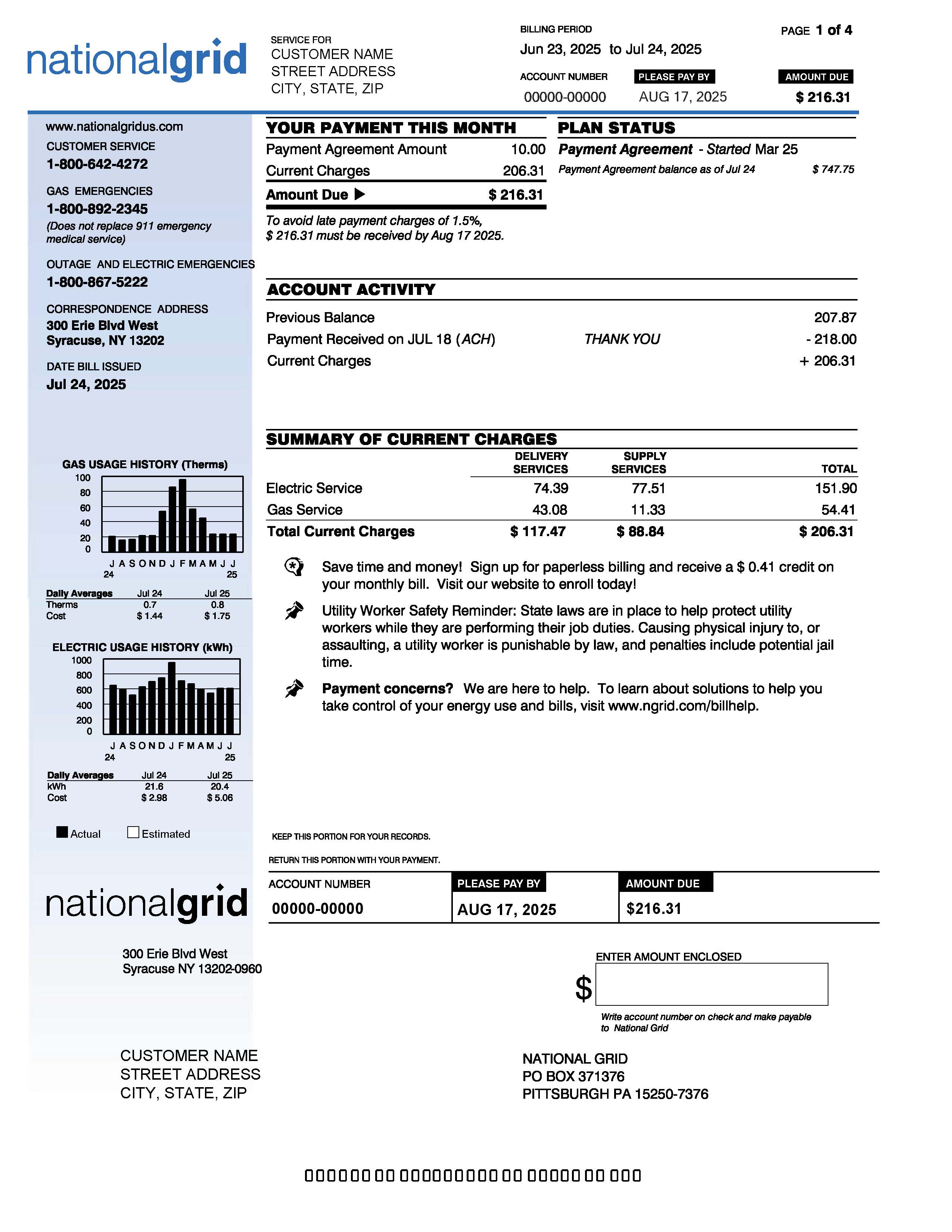 Payment Agreement Bill - Page 1