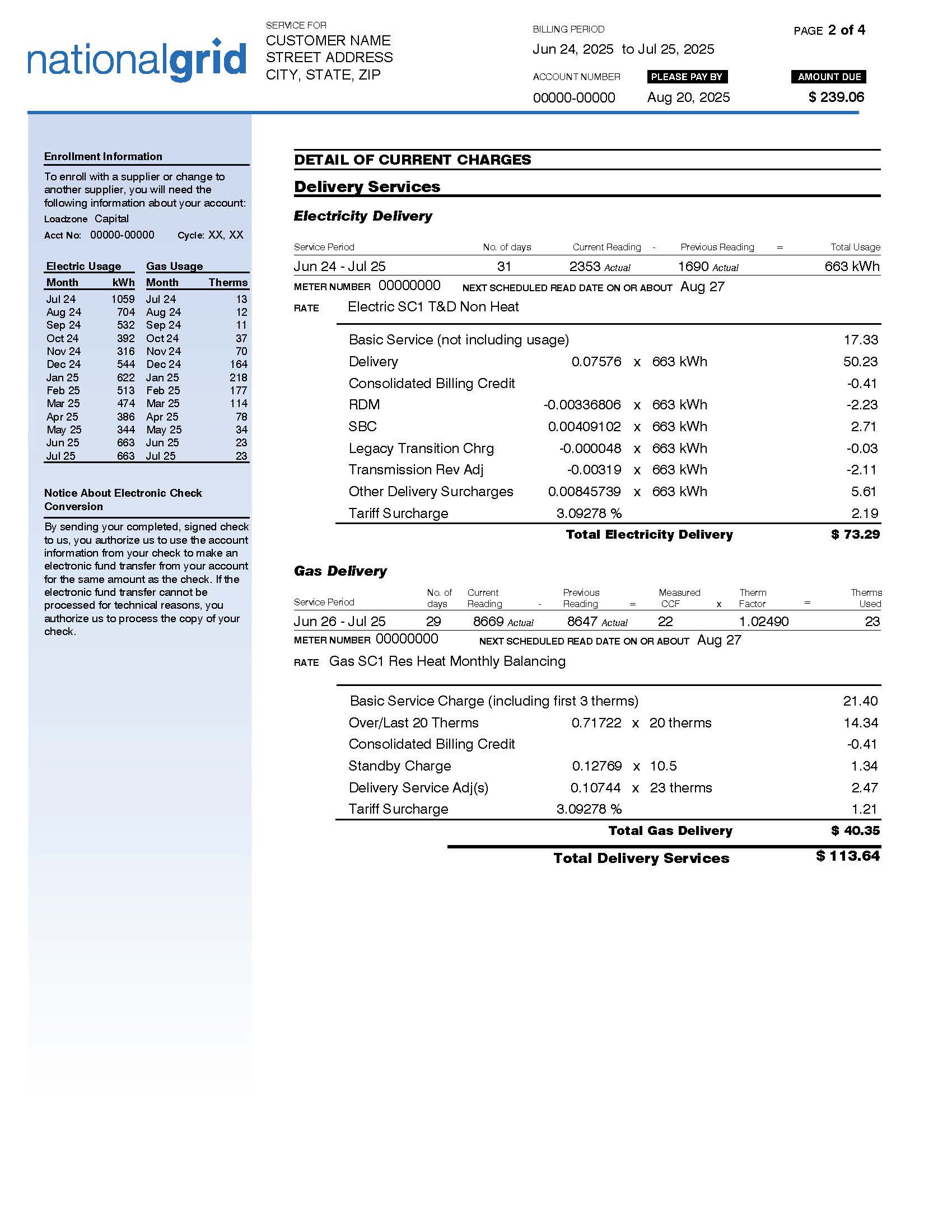 ESCO Electric Bill - Page 2